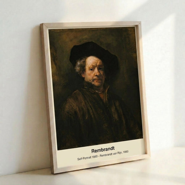 Minimalist portrait artwork showing a man's face in golden-brown palette with subtle shadowing, capturing a quiet, thoughtful presence in framed form.