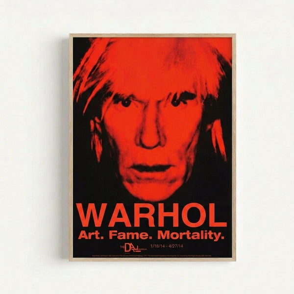 Introspective modern portrait poster displaying a stylized face in vibrant red tones with stark black and white contrast, characteristic of pop art printmaking.
