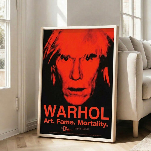Abstract portrait artwork in striking red and black silkscreen technique, presenting a haunting monumental face ideal for modern wall display.