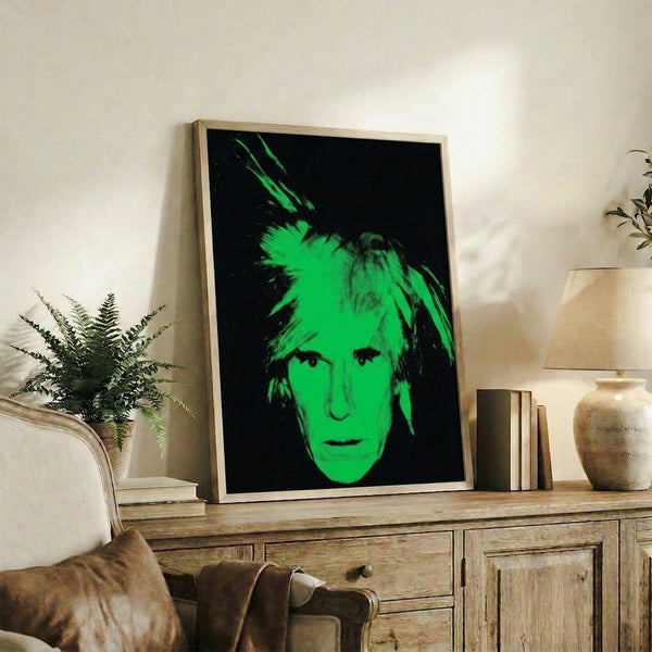 Contemporary portrait print featuring an iconic pop art approach with high-contrast colors and modern aesthetic sensibility.