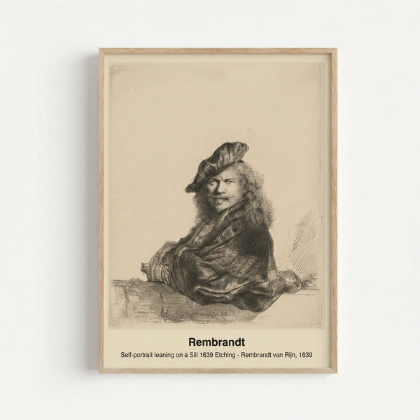 Vintage portrait print depicting a contemplative figure in dark academia aesthetic, featuring the masterwork's characteristic chiaroscuro and dignified composition.
