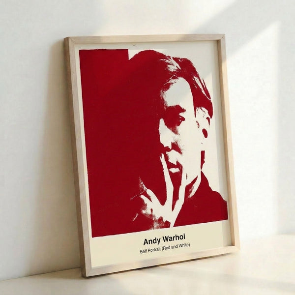 Pop art framed poster showing a faceless stylized portrait in red, white, and black with an edgy, bold contemporary aesthetic.
