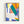 Matisse-style paper cutout art print featuring bold, colorful shapes in shades of blue and coral suggesting island landscapes and ocean life.