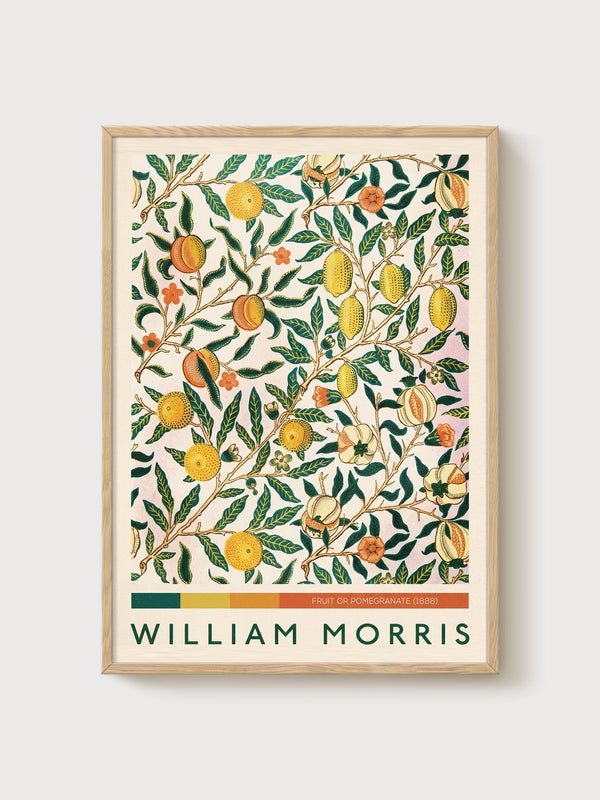 William Morris Print poster in oak frame