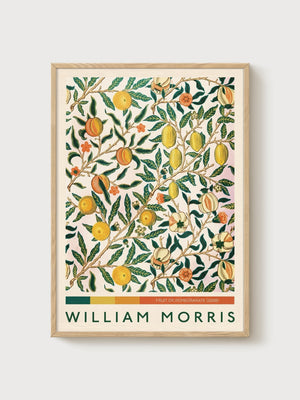 William Morris Print poster in oak frame