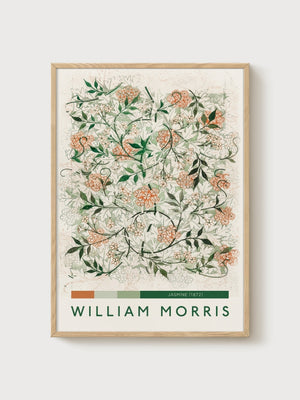 William Morris Jasmine Print poster in oak frame
