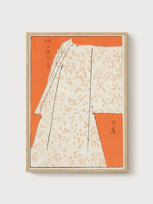 Kimono Textile Print poster in oak frame