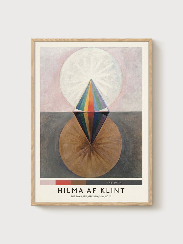Hilma af Klint The Swan Print poster in oak frame