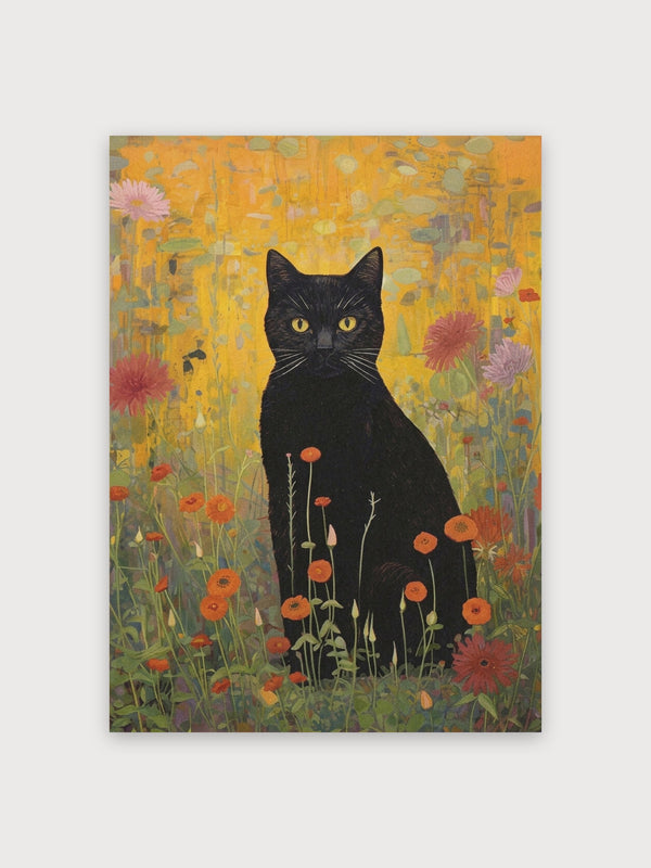 Black Cat Wildflower Garden - Digital Download