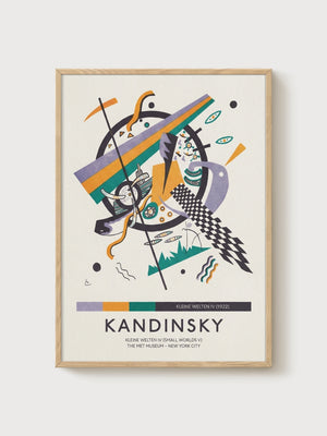 Kandinsky Kleine Welten IV Print poster in oak frame