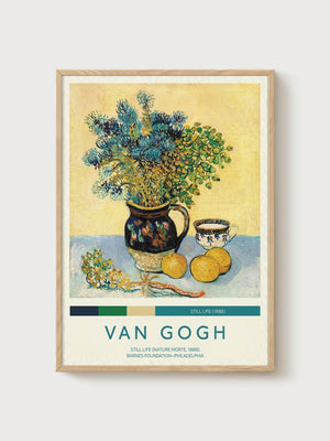 Van Gogh Still Life Print poster in oak frame