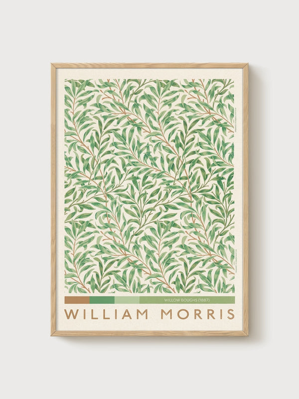 William Morris Print poster in oak frame