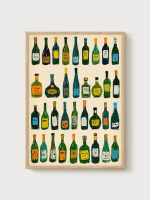 Wine Poster poster in oak frame