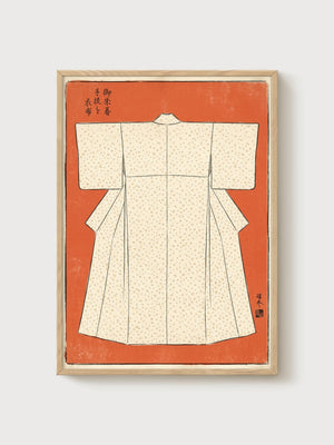 Kimono Textile Poster poster in oak frame