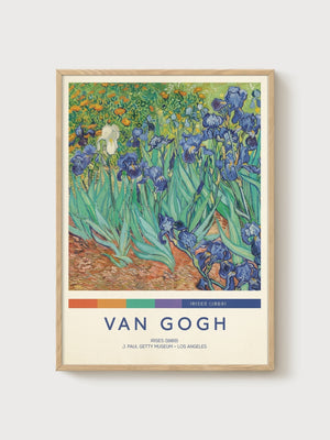 Van Gogh Irises Poster poster in oak frame