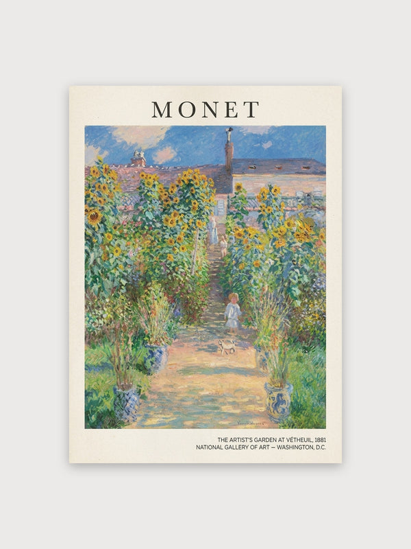 Monet Artist's Garden Sunflowers Path - Digital Download