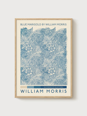 William Morris Print poster in oak frame