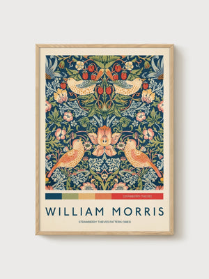William Morris Print poster in oak frame