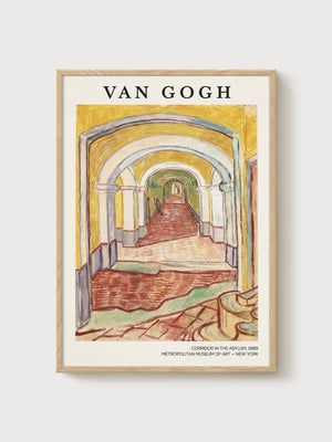 Van Gogh Corridor In The Asylum Poster poster in oak frame