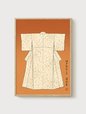 Kimono Wall Art poster in oak frame