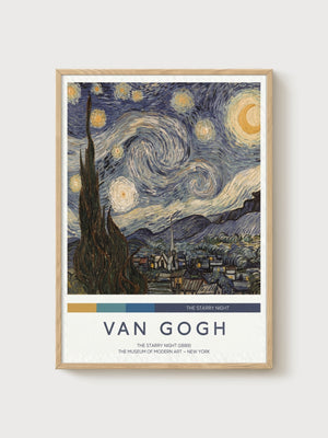 Van Gogh Poster poster in oak frame