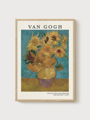 Van Gogh Print poster in oak frame