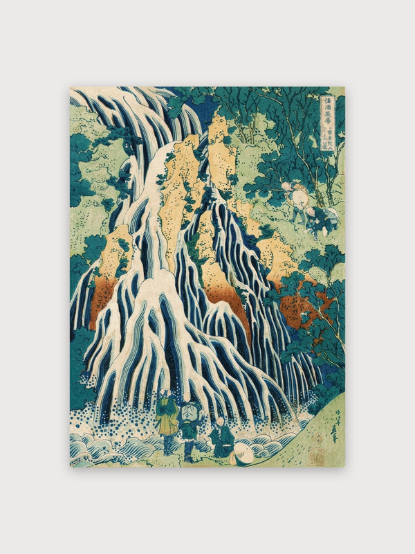Hokusai Waterfall Landscape Woodblock - Digital Download