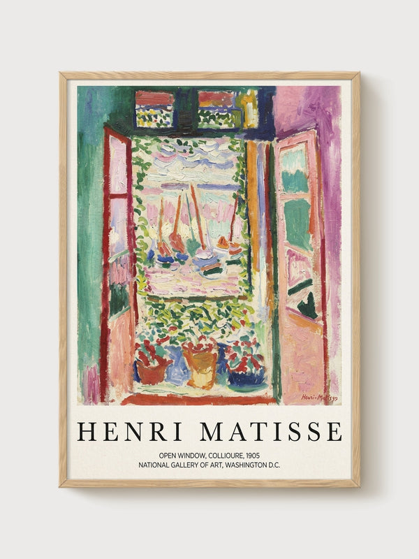 Henri Matisse Open Window Print poster in oak frame