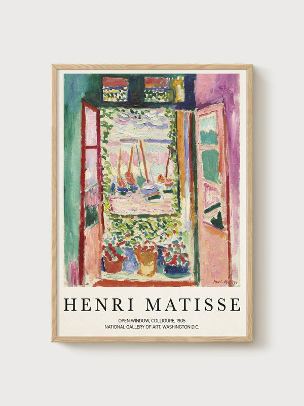 Henri Matisse Open Window Print poster in oak frame