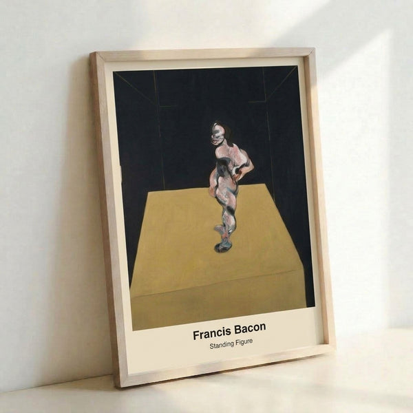 Dark modernist poster featuring a distorted human silhouette in brown and gray hues, evoking psychological intensity and spatial confinement.