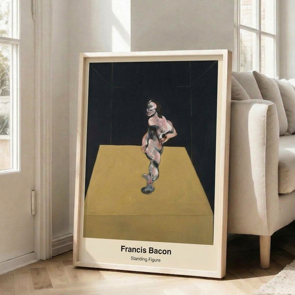 Contemporary abstract art print of a solitary form in somber blacks and grays, conveying haunting isolation and introspective mood.