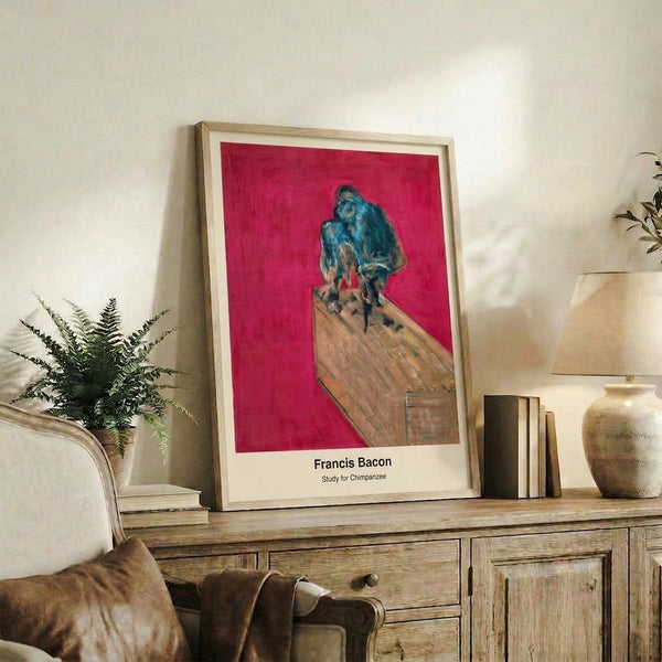 Art Nouveau framed artwork displaying an intimate scene of a figure with child amidst deep red poppies in a soft purple and green landscape, with a dreamy, reflective quality.