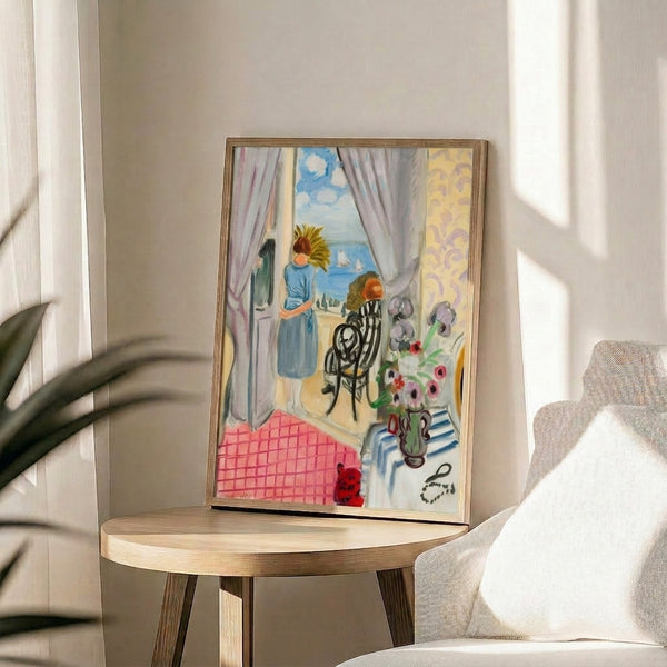 Wall-mounted poster of an idyllic harbor scene at Nice with colorful vessels, painted in vibrant hues and a loose, expressive artistic style evoking calm waters and leisure.