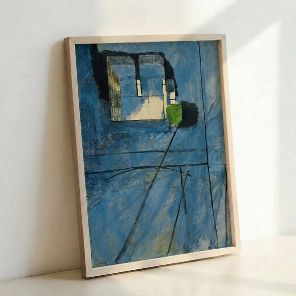 Modern abstract print showing flattened perspective and delicate color harmonies characteristic of avant-garde artistic movements.