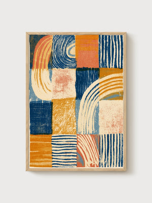 Bauhaus Print poster in oak frame