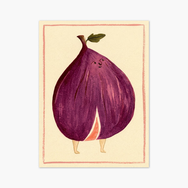 Whimsical Fig Fruit Print art print