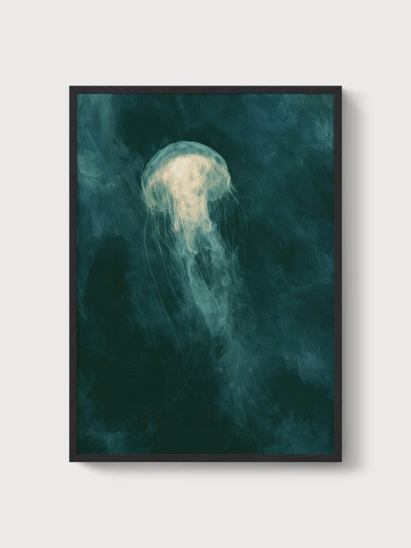 Jellyfish Poster poster in black frame