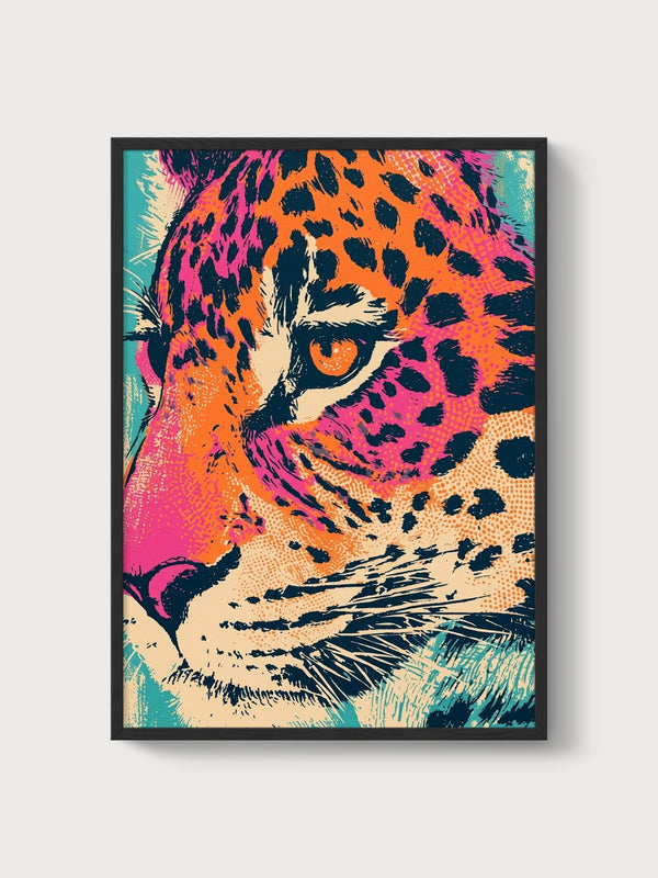 Leopard Wall Art poster in black frame
