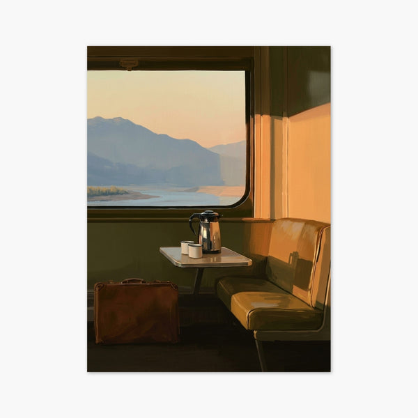 Vintage Train Compartment Poster art print