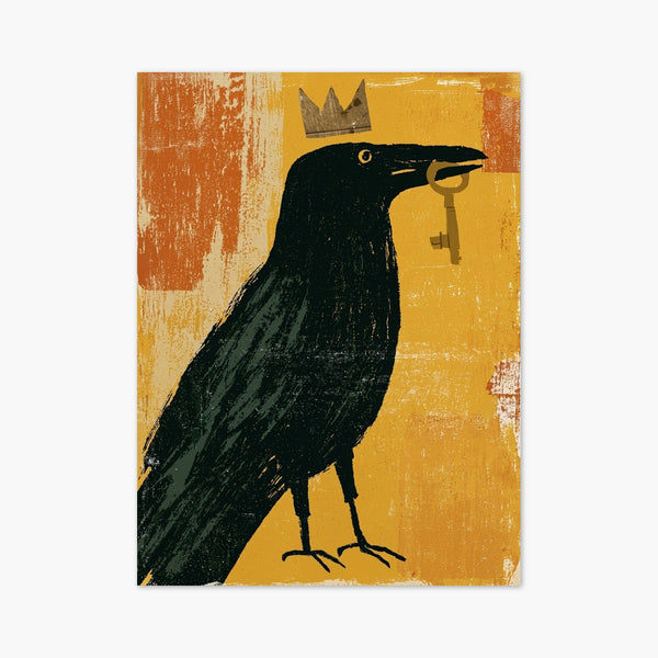 Crowned Raven Bird Art Print art print