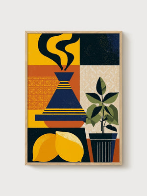Bauhaus Wall Art poster in oak frame