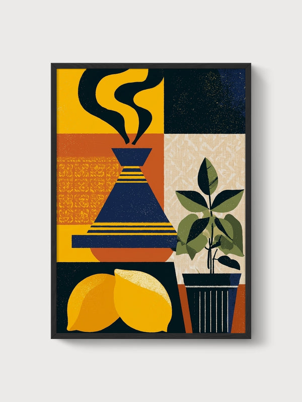 Bauhaus Wall Art poster in black frame