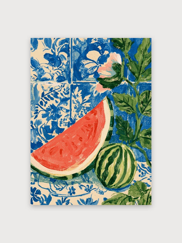Retro Watermelon Botanical Tile - Digital Download