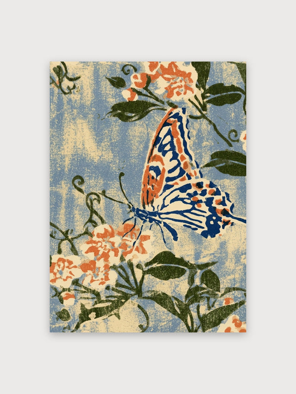 Art Nouveau Butterfly Flowers - Digital Download