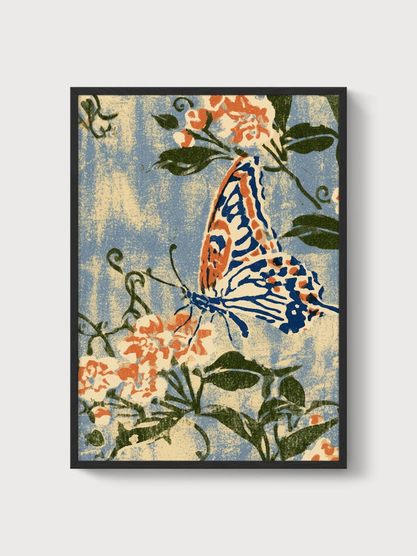 Monarch Butterfly Wall Art poster in black frame