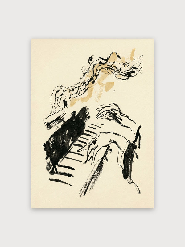 Abstract Piano Hands Line Art - Digital Download
