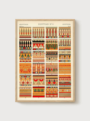 Ancient Egyptian Ornament Print poster in oak frame