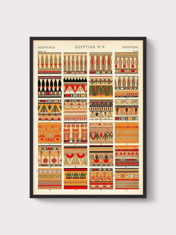 Ancient Egyptian Ornament Print poster in black frame