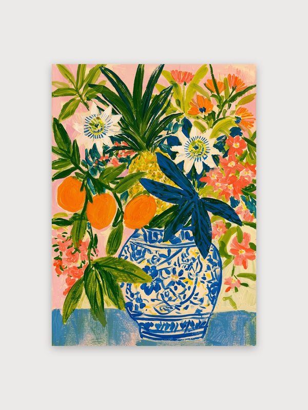 Citrus Blooms Decorative Vase - Digital Download