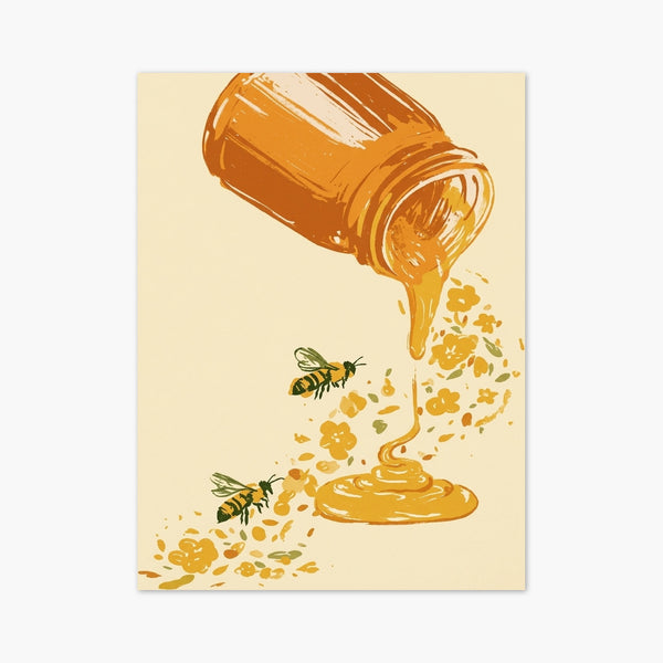 Boho Wall Decor Honey Jar Bee Print art print